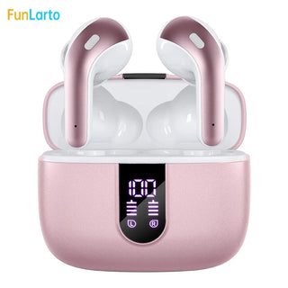 Wireless Earphones with Bluetooth 5.3, Quad-Mic Call Noise Reduction ENC, 50H Playtimes Wireless Earbuds Bluetooth Headphones Promise Mart