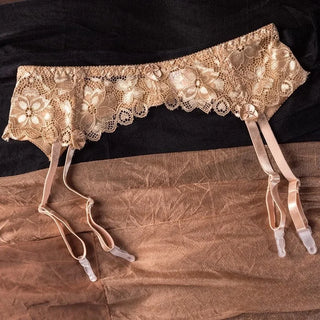 Women Socks Clips Lace Transparent Suspender Belt Adjustable Buckles Low Rise Garter Belt Pole Dance Elastic Underwear Clubwear