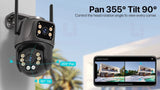 4K Outdoor Surveillance Camera Wifi 8MP Dual Lens Dual Screen 360 PTZ Webcam Motion Detection Auto Tracking IP Camera CCTV Icsee Promise Mart