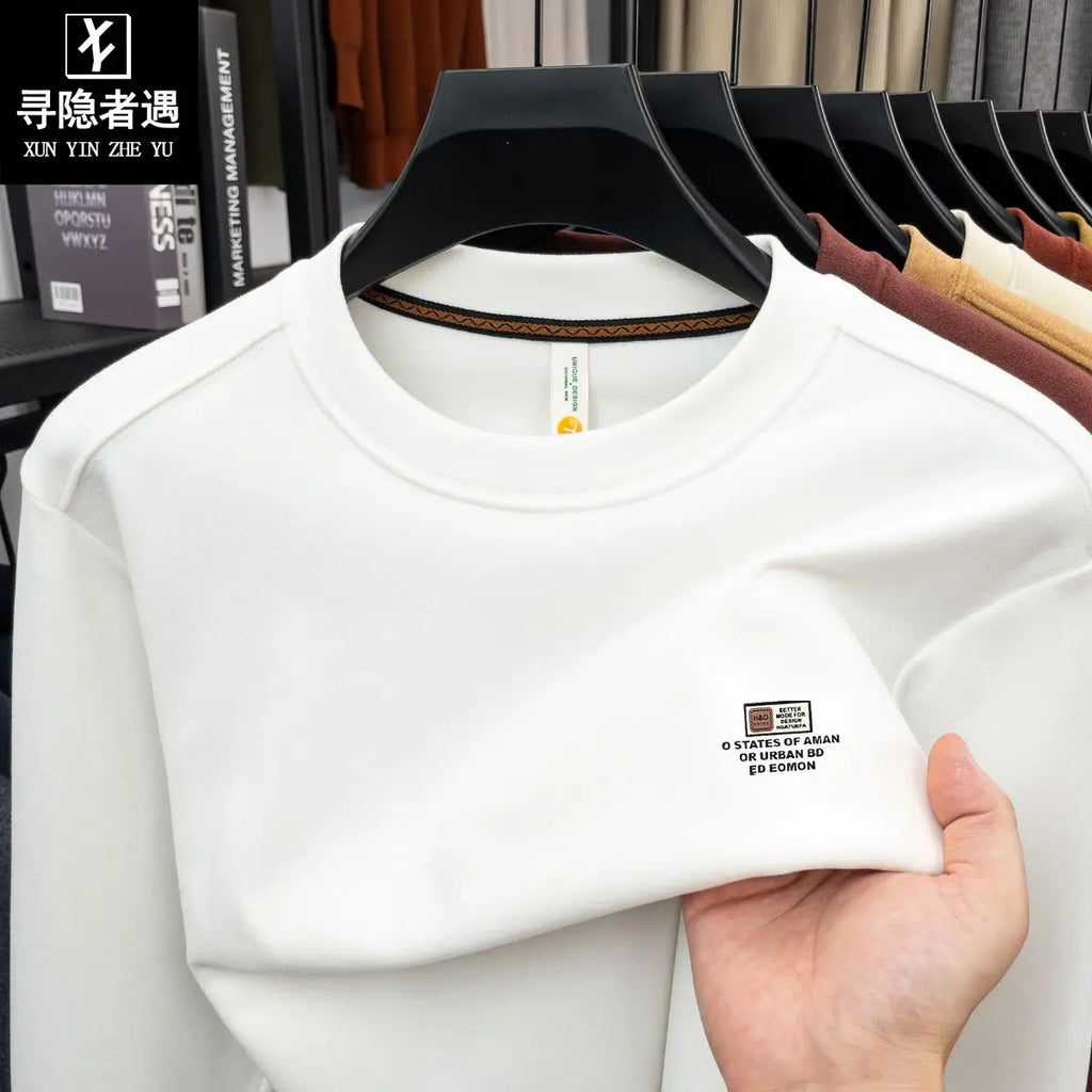 Men's Double-Sided Camere Long Sve T-irt Thiened Casual Warm Base irt Ci Walk All-Season Soft Comfortable Top