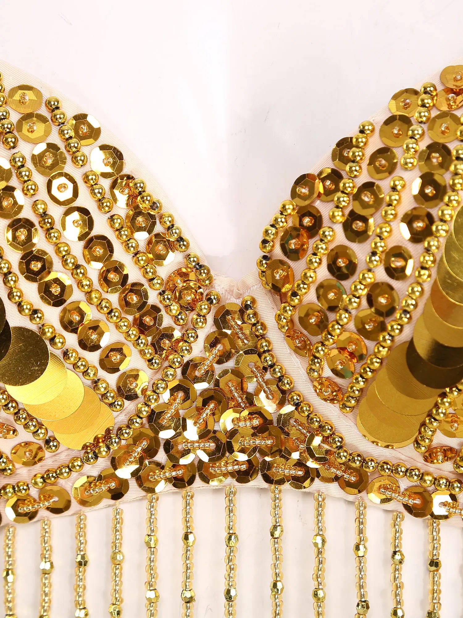 Womens Sequin Beaded Belly Dance Bra Tops with Tassels Dance Costume for Music Festival Club Belly Dance Wear Clubwear