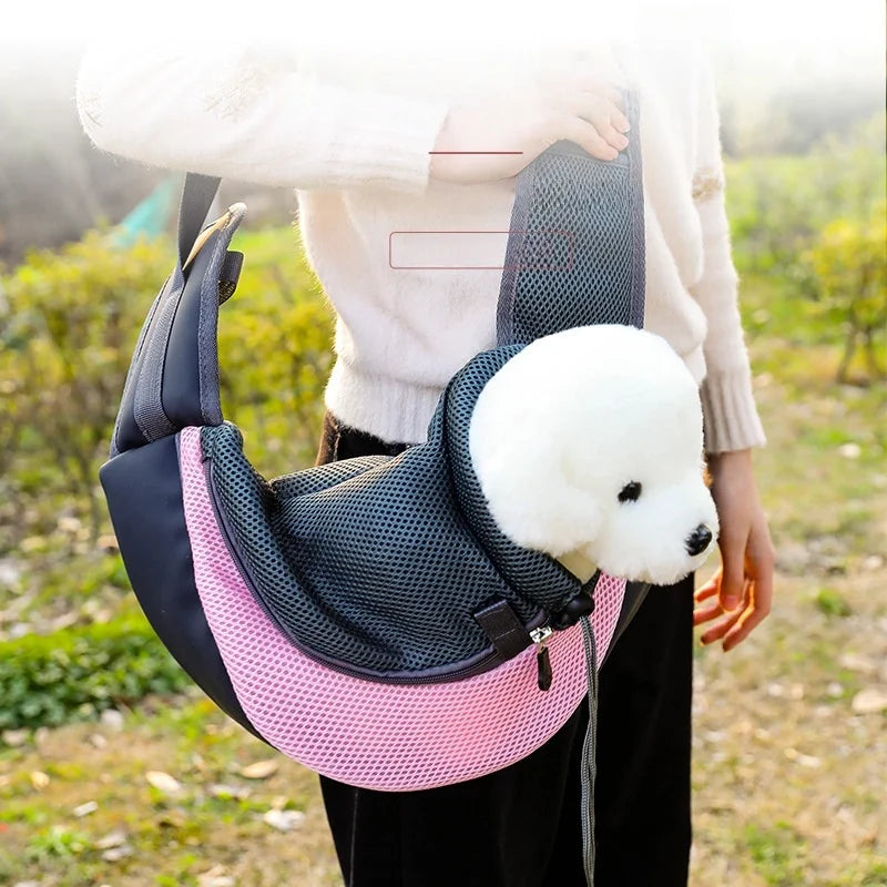Pet backpack, portable shoulder bag for travel, hands-free outdoor crossbody bag suitable for cat and dog pet supplies