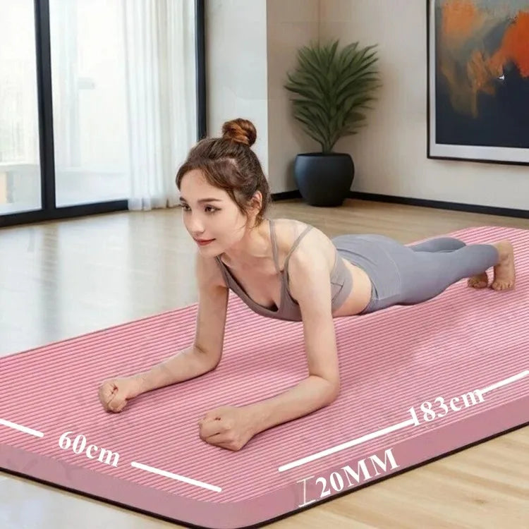 183×60cm 15-20MM Thick Yoga Mat Anti-skid Sports Fitness Mat Comfort Foam Yoga Matt for Exercise Yoga and Pilates Gymnastics Mat
