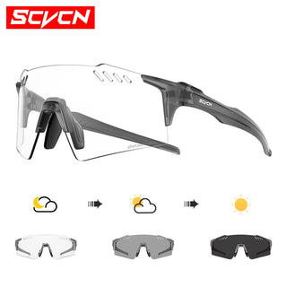 SCVCN Photochromic bike Cycling glasses UV400 Bicycle riding Eyewear Sports MTB Outdoor Sports Golf Camping Driving Eyepieces
