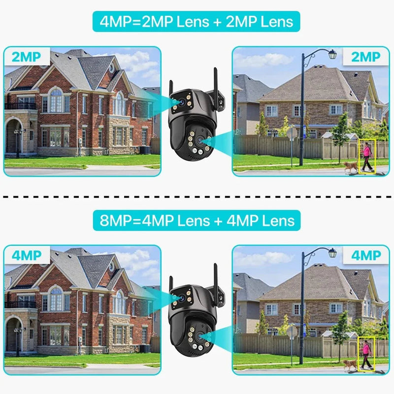 Wireless WiFi Monitor Full-Color Night Vision Waterproof Dome Camera HD 6MP Binocular Camera Promise Mart