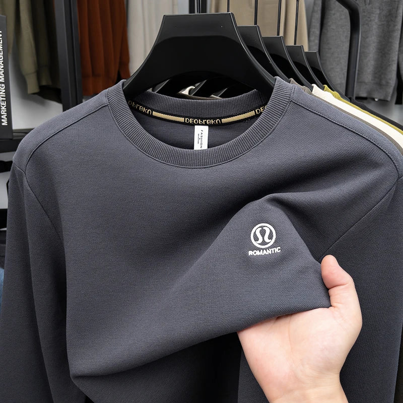 Sweatshirt Men 2025 New Style Spring and Autumn Round Neck Cotton Casual Long Sleeved T-shirt Top T-shirt