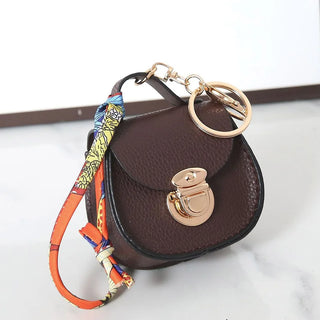 Keychain Small Coin Purse Premium Leather Multifunction Mini Storage Pouch Earphone Bag Women's Bag Pendant Key Case for Women