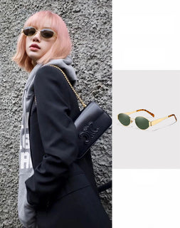 Oval Alloy Frame Sunglasses for Women & Men | Stylish UV400 Sun Glasses