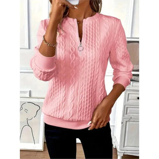 Women's Faion V-Ne Long Sve Sweatirt Autumn Winter Casual Comfortable Polyester round Ne Pullover Sweatirt Promise Mart