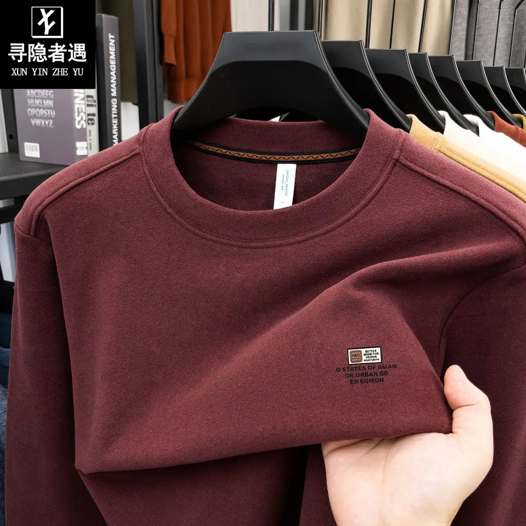 Men's Double-Sided Camere Long Sve T-irt Thiened Casual Warm Base irt Ci Walk All-Season Soft Comfortable Top