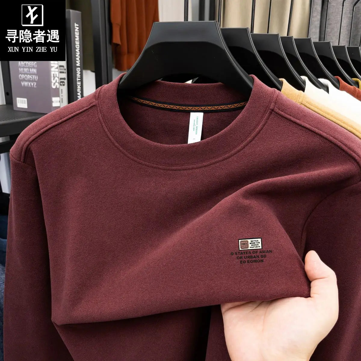 Men's Double-Sided Camere Long Sve T-irt Thiened Casual Warm Base irt Ci Walk All-Season Soft Comfortable Top