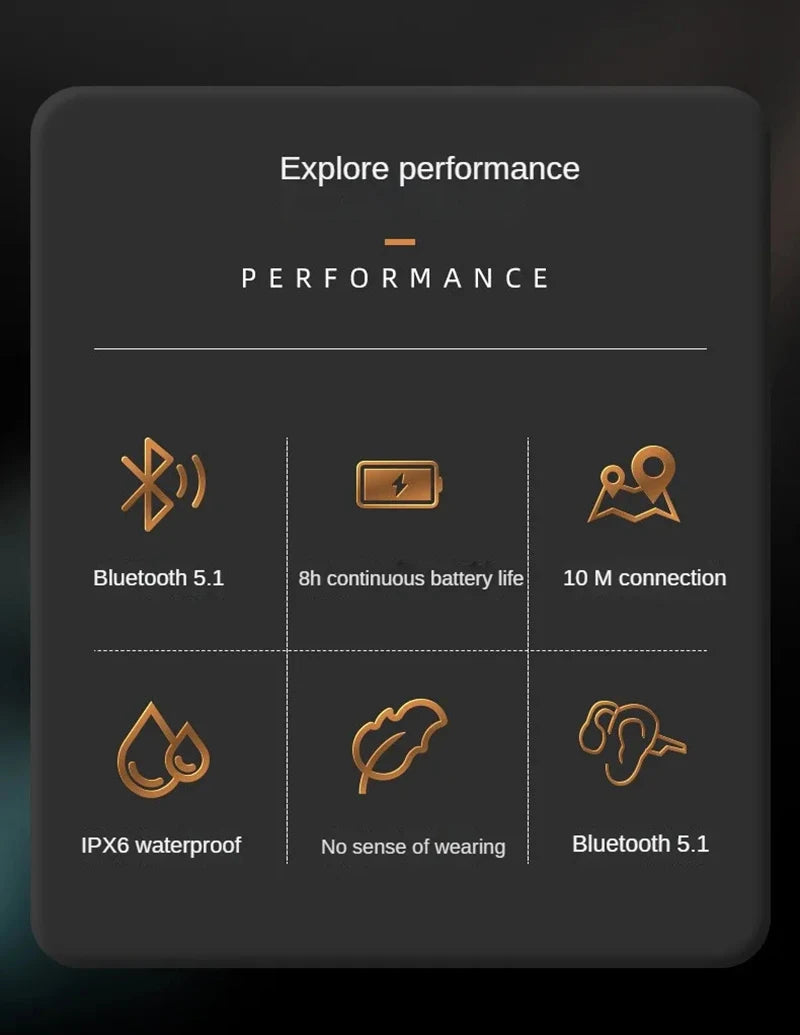 Hot Bone Conduction Swimming Headphones Bluetooth 5.4 IPX8 Waterproof Not In-Ear Wireless Plug-in Card Sports Headphones New