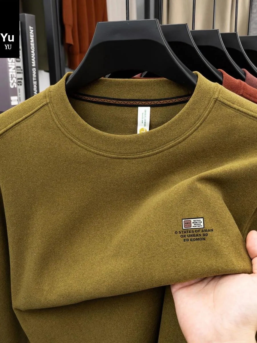 Men's Double-Sided Camere Long Sve T-irt Thiened Casual Warm Base irt Ci Walk All-Season Soft Comfortable Top