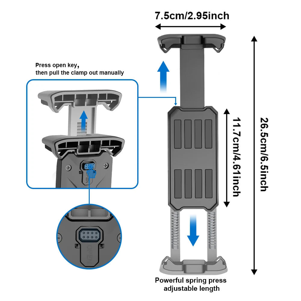 Car Tablet Stand Cup Slot 360 Adjustable Smartphone Holder 270 Tilt Bar Triangular Base Ram Mount SUV Tools for Ipad Pro 11 Air