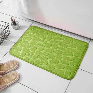 1pc embossed fiber carpet, bathroom living room anti slip mat, pebble floor mat, household items Promise Mart