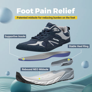 FitVille Newest Walking Shoes for Men Wide Width Sneakers with Arch Support for Flat Feet Heel Pain Relief Plantar Fasciitis Promise Mart