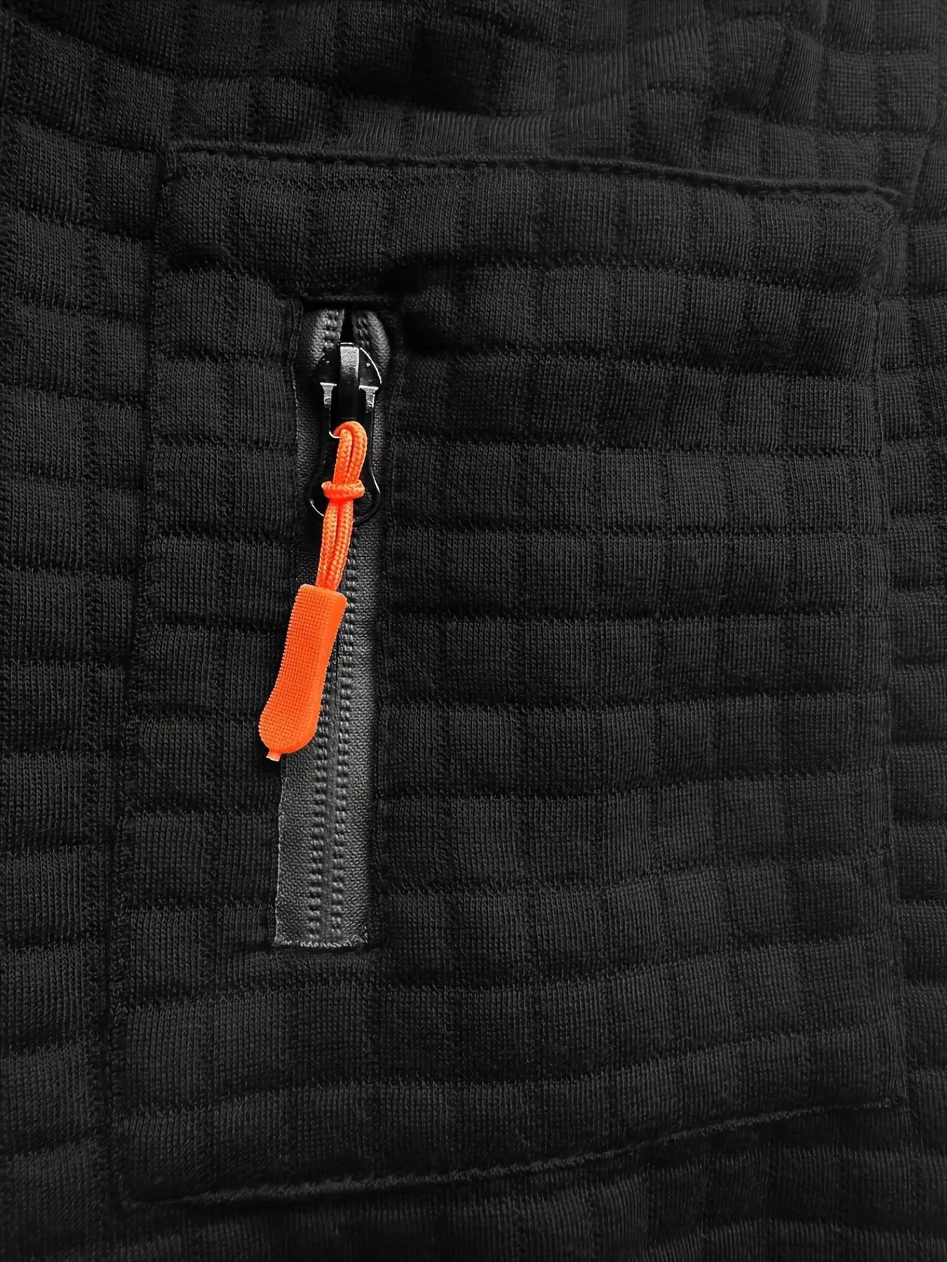 Men's New Autumn-Winter Solid-Color Checkered Patchwork Armless True Pocket Fashionable High-Quality Daily POLO Shirt Top