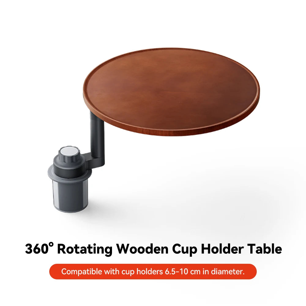 YZ Expander Multi-Function Wooden Car Cup Holder Drink Holder with Food Table 360-Degree Adjustable Base Tray Car Accessorie