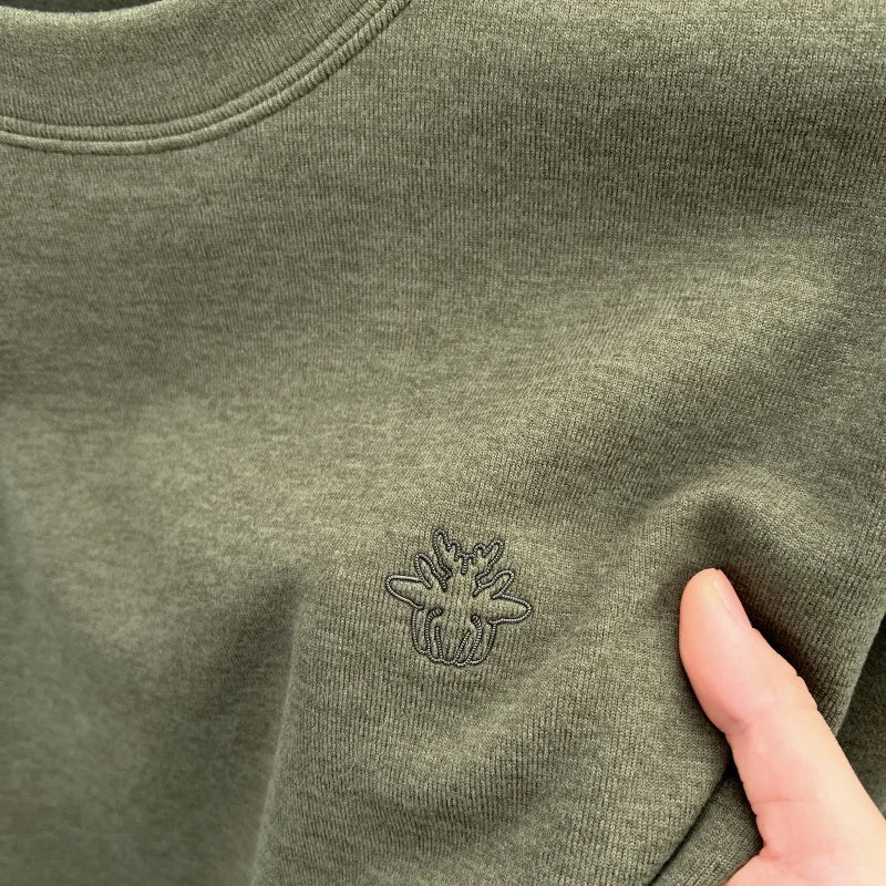 Hot Sale Men Long Sleeve T Shirt Crew Neck Solid Color Soft Breathable Spring Autumn Casual Fashion Basic Pullover Top Menswear