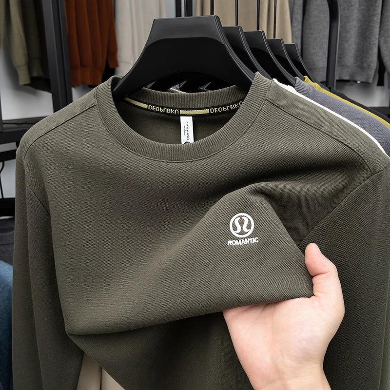 Sweatshirt Men 2025 New Style Spring and Autumn Round Neck Cotton Casual Long Sleeved T-shirt Top T-shirt