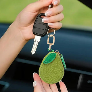 Cute Fruit Shape Leather Coin Purse Mini Zipper Earphone Bag Keychain Pendant Wallet for Women Girls Gift