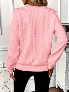 Women Sweatshirt 2025 Spring Autumn Fashion Casual O-neck Long Sleeve Loose Sweatshirts Vintage Solid Color Pullovers Sportswear Promise Mart