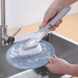 Kitchen Cleaning Brush 2 In 1 Long Handle Cleaing Brush with Removable Brush Sponge Dispenser Dishwashing Brush Kitchen Tools Promise Mart