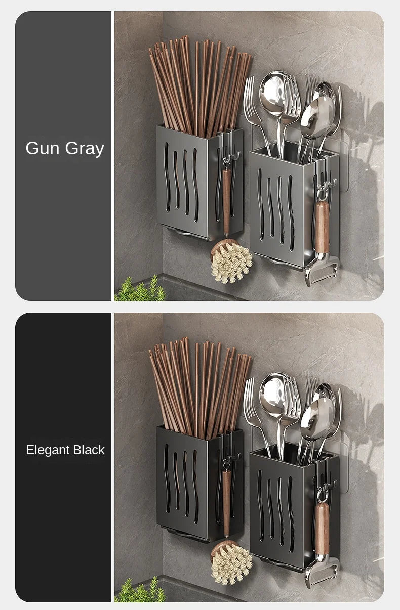 Dish rack, kitchen utensils, sink, spoons, forks, chopsticks, storage basket, multi-functional kitchen organizer