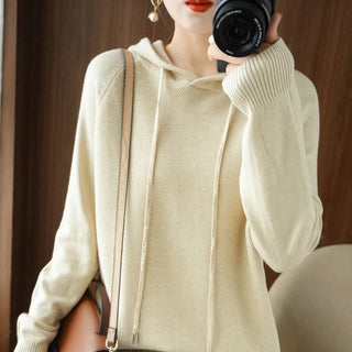 Hooded Sweatshirt for Women Spring Autumn New Hoodie Bottoming Shirt with Knitted Sweater Casual Hooded Pullovers Promise Mart