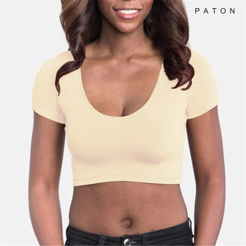 Sweat Proof Padding Anti Perspiration T Shirts Sports Gym Round Neck White Anti-Sweat Sweatproof Undershirts Crop Top
