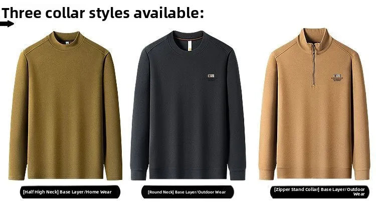 Men's Double-Sided Camere Long Sve T-irt Thiened Casual Warm Base irt Ci Walk All-Season Soft Comfortable Top