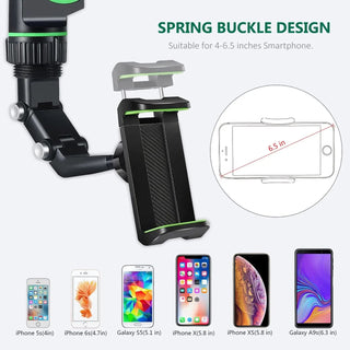 Rearview Mirror Phone Holder 360° Rotatable and Retractable Car Phone Mount Multifunctional Rear View Mirror Holder for All Car Promise Mart
