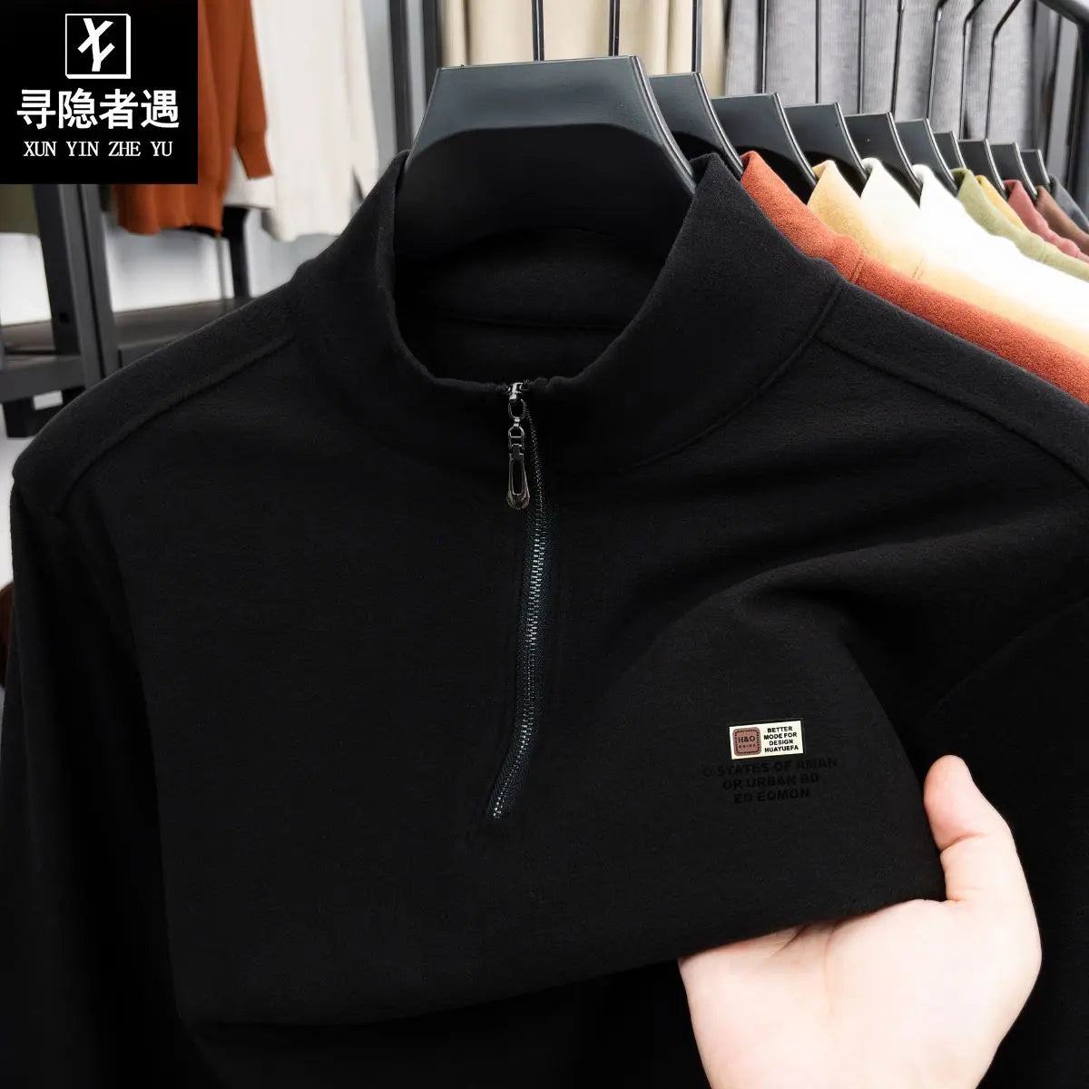 Men's Double-Sided Camere Long Sve T-irt Thiened Casual Warm Base irt Ci Walk All-Season Soft Comfortable Top