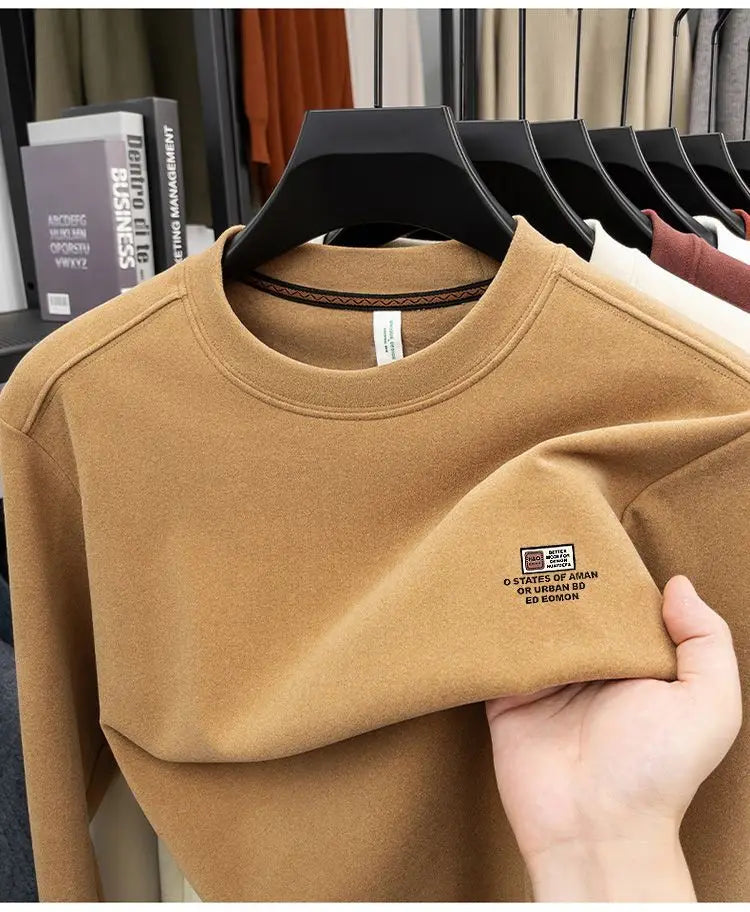 Men's Double-Sided Camere Long Sve T-irt Thiened Casual Warm Base irt Ci Walk All-Season Soft Comfortable Top