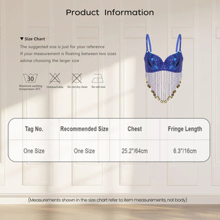 Womens Sequin Beaded Belly Dance Bra Tops with Tassels Dance Costume for Music Festival Club Belly Dance Wear Clubwear Promise Mart