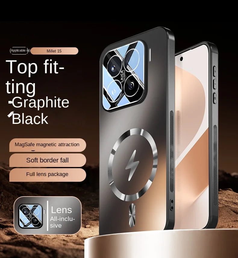 For Xiaomi 15 15 Pro TPU material lens full protective case features magnetic shock-proof and anti-fingerprint phone cover