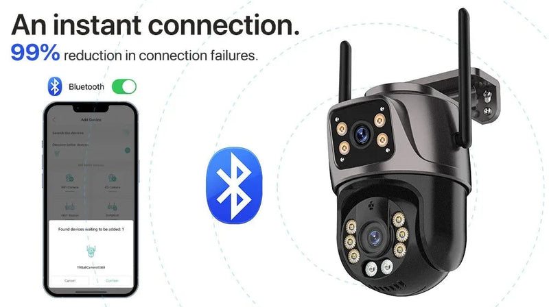 Wireless WiFi Monitor Full-Color Night Vision Waterproof Dome Camera HD 6MP Binocular Camera Promise Mart