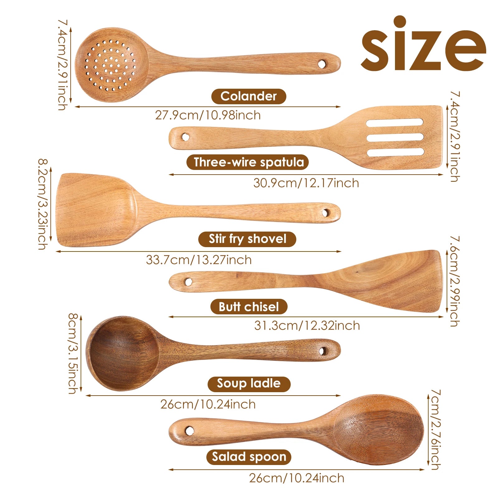 Wood Utensil Set  and Utensils Holder Kitchen Cooking Stainless Steel Utensil Set Practical Cookware Kit for Home Everyday Use