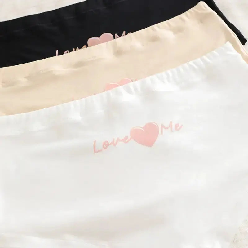 Ladies Love Me Print Comfortable Cotton Panties Young Girl Women Underwear Lace Cute Briefs