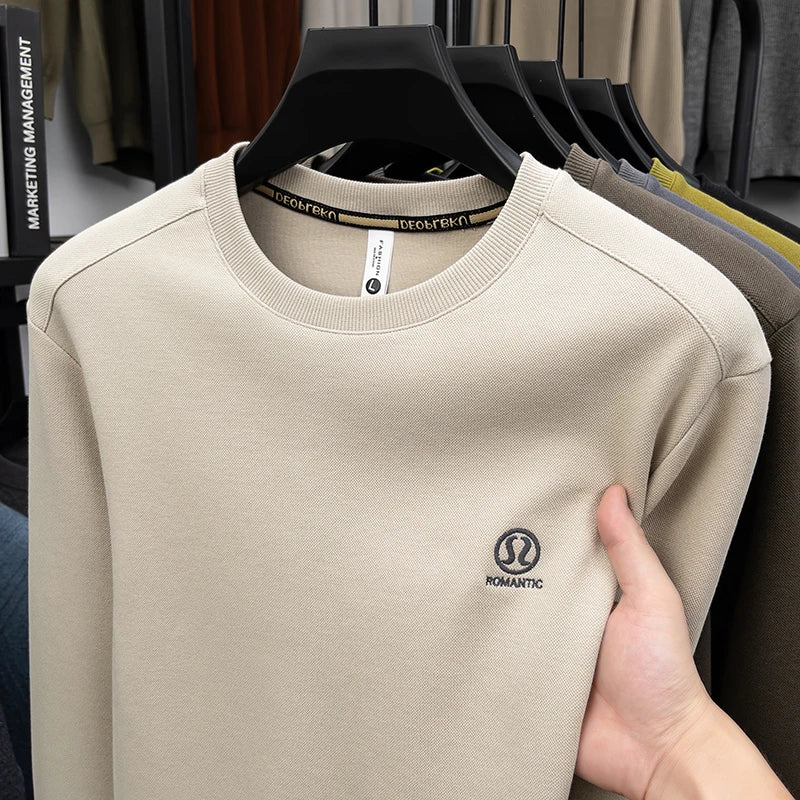 Sweatshirt Men 2025 New Style Spring and Autumn Round Neck Cotton Casual Long Sleeved T-shirt Top T-shirt