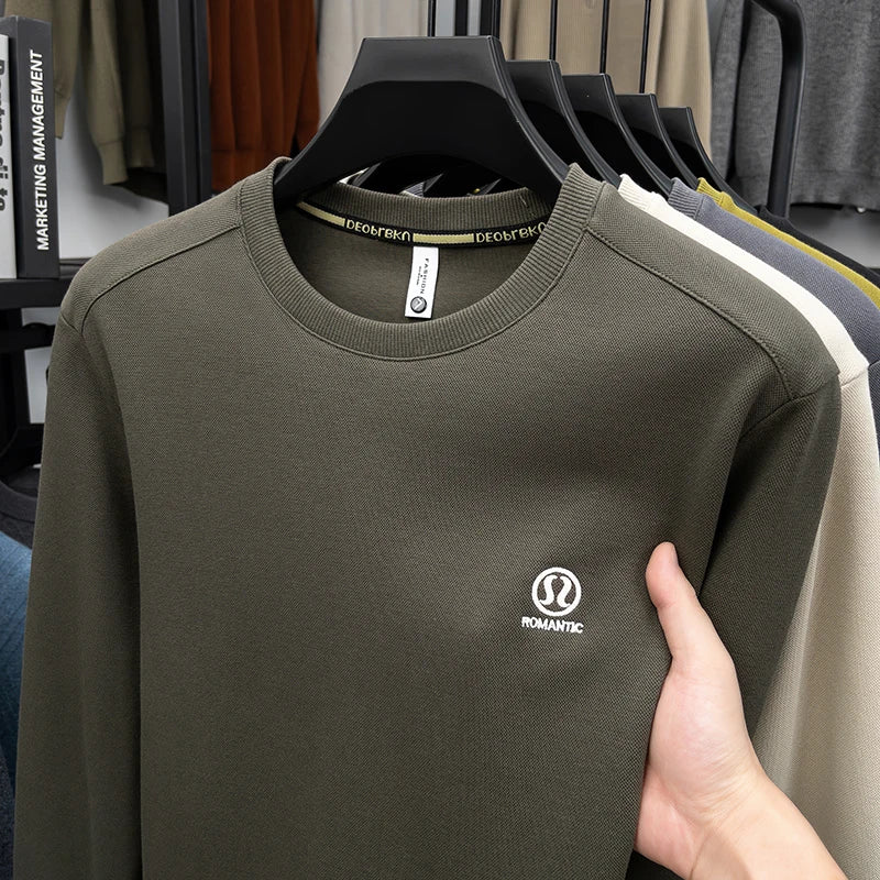 Sweatshirt Men 2025 New Style Spring and Autumn Round Neck Cotton Casual Long Sleeved T-shirt Top T-shirt