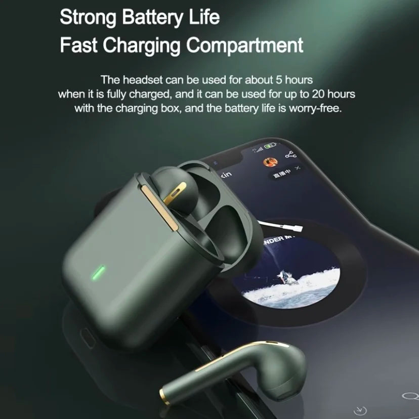 J18 Binaural Wireless Stereo Earbuds Pop Up 5.0 Mini Sports Tws Bluetooth Headset