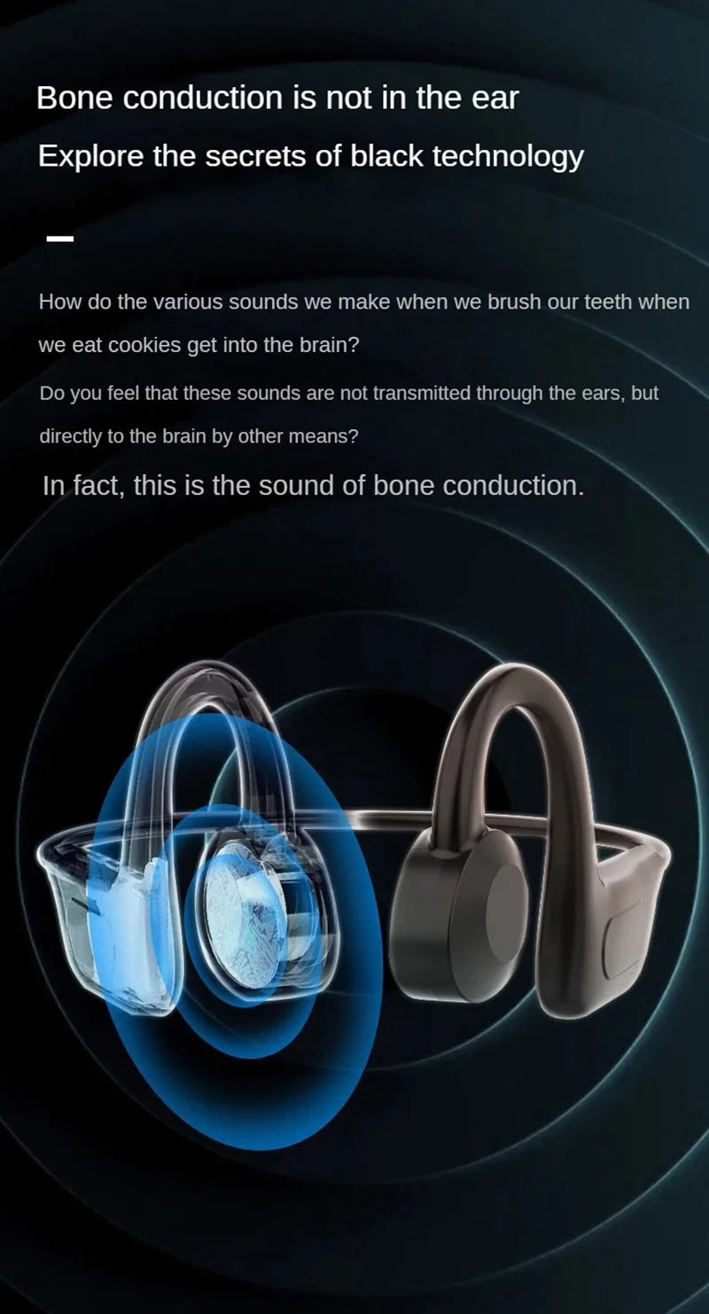 Hot Bone Conduction Swimming Headphones Bluetooth 5.4 IPX8 Waterproof Not In-Ear Wireless Plug-in Card Sports Headphones New