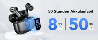 Wireless Earphones with Bluetooth 5.3, Quad-Mic Call Noise Reduction ENC, 50H Playtimes Wireless Earbuds Bluetooth Headphones Promise Mart
