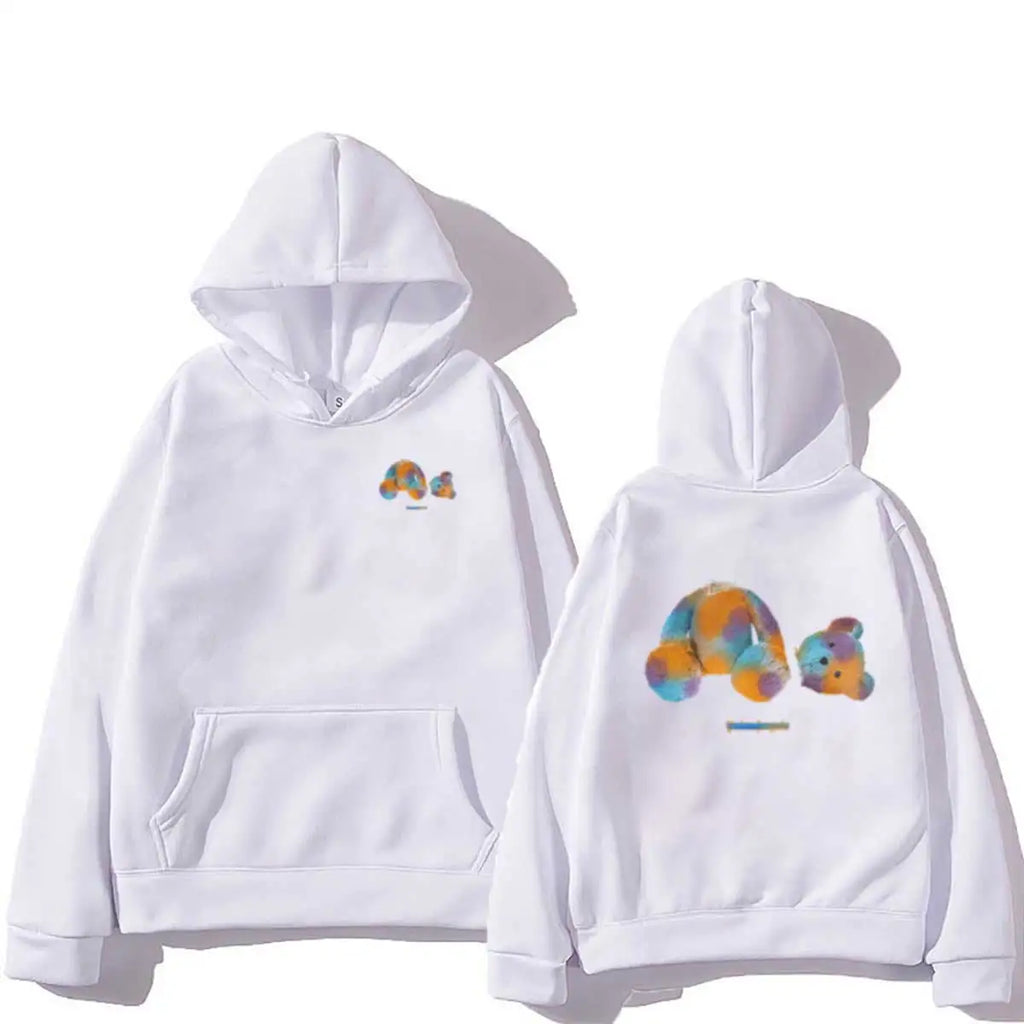 Hip-hop Sweatshirt Single Item Men's High Quality Colorful Bear Print Autumn and Winter Long-sleeved Hoodie New Style