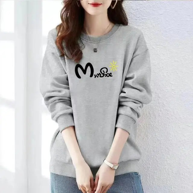 Graphic Sweatshirt For Women Emo Kpop Korean Clothing Novelty Y2k Style Y 2k Vintage Youthful Clothes Woman Pullover Tops Fleece