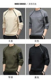 Men's Sweatshirs Spring Fall Long-sleeved T-shirt Top Loose Trend Round Neck Bottoming Shirt Lightweight Casual Sports Promise Mart