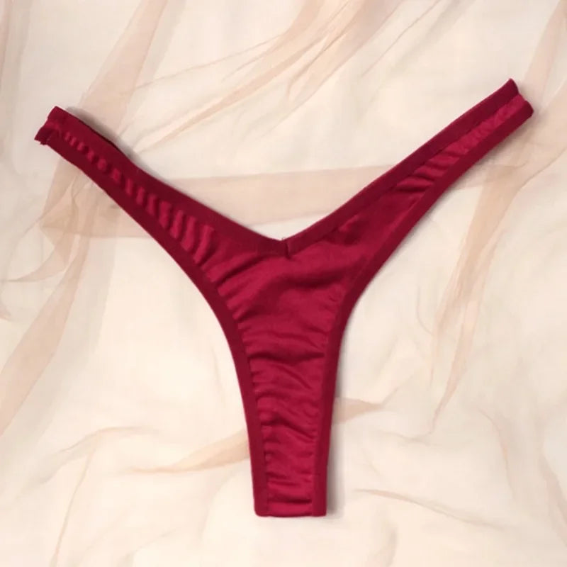 Women Sexy V Waist Sexy Sports Thongs G-string Breathable Panties Low Waist Underwear Knicker T Pants Elastic Bikini Underpants