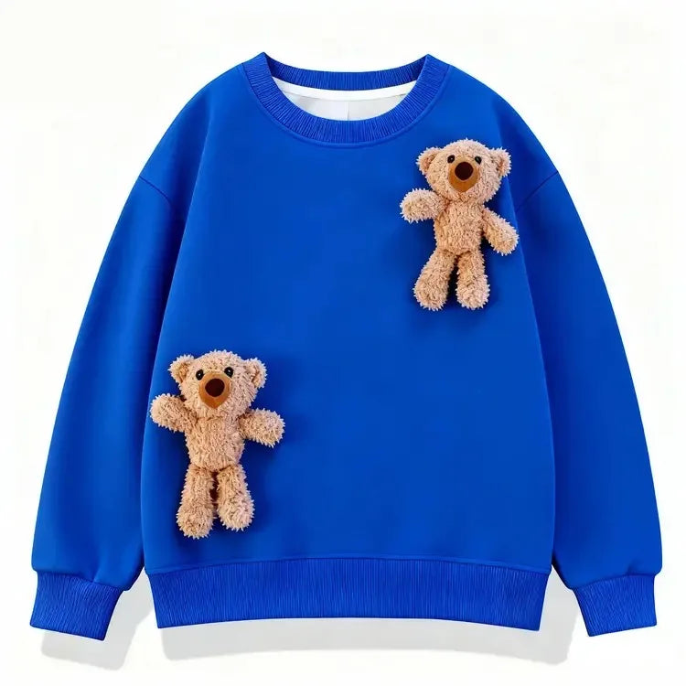 1 2 4 6 8 Years Baby Boys Sweatshirt Spring Kids Jacket Autumn Tops Cute Bear Pullover Children's Sweater Toddler Girls Clothes