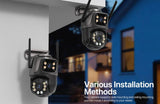 4K Outdoor Surveillance Camera Wifi 8MP Dual Lens Dual Screen 360 PTZ Webcam Motion Detection Auto Tracking IP Camera CCTV Icsee Promise Mart